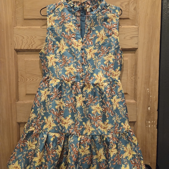 Fate Blue and Yellow Floral Mini Dress - Picture 7 of 8
